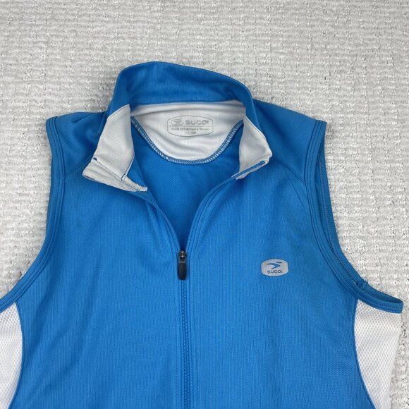SUGOI Full Zip Cycling Womens Jersey Blue Sleeveless XS Sports Activewear - Picture 5 of 16